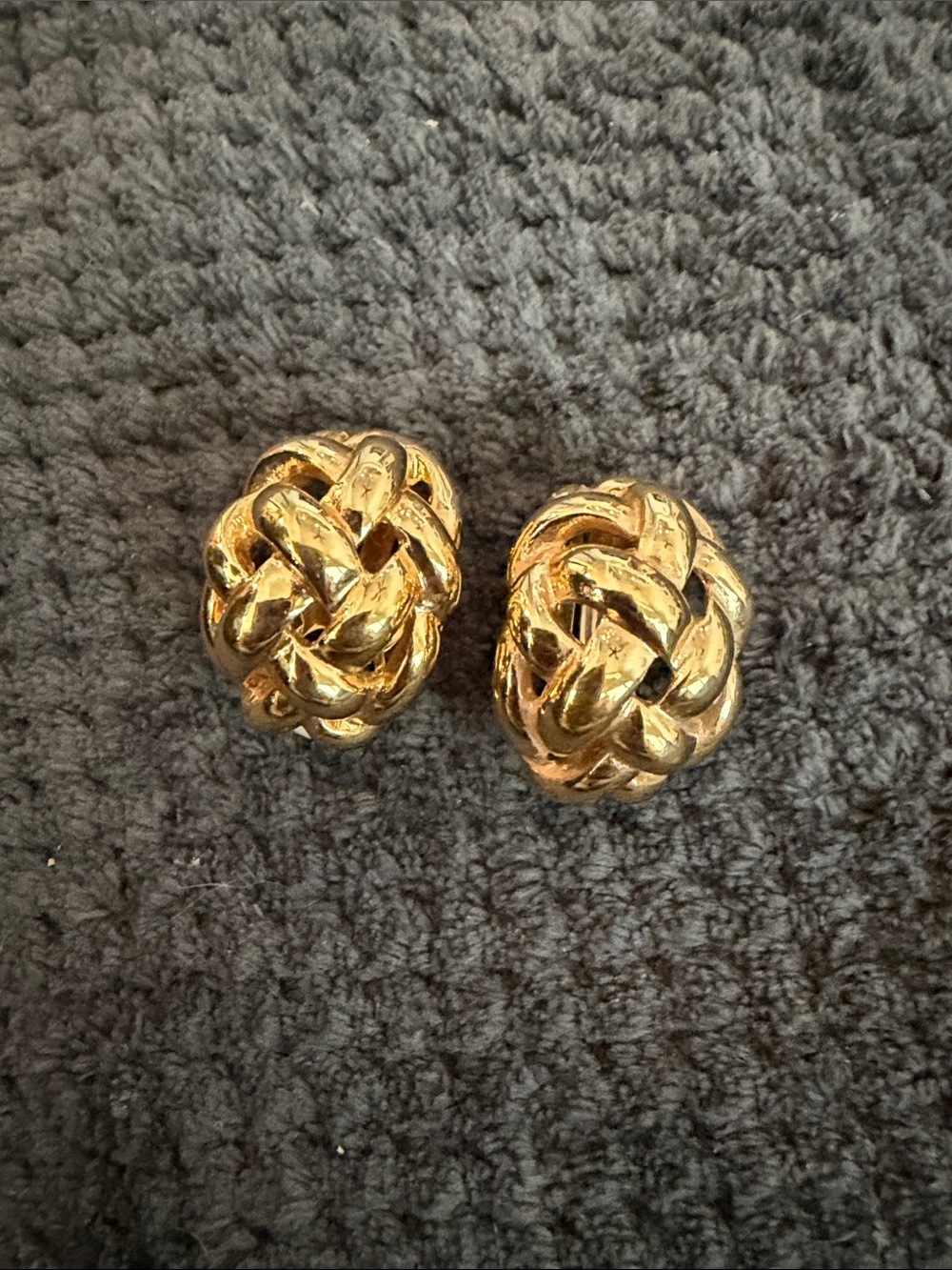 St. John Vintage Gold-Tone Woven Knot Clip-On Earrings